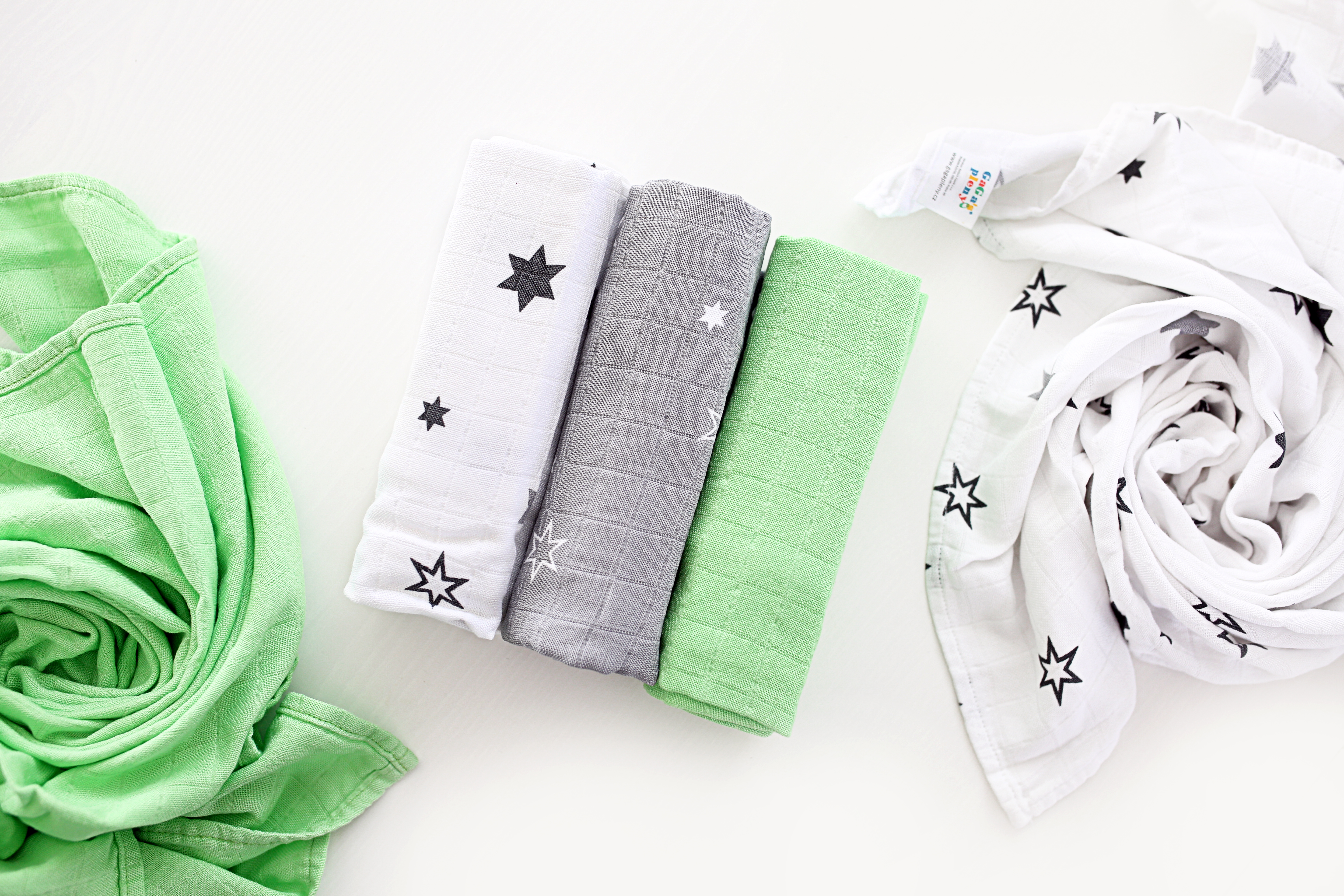 Mušelínová plena bambus/biobavlna Zelená