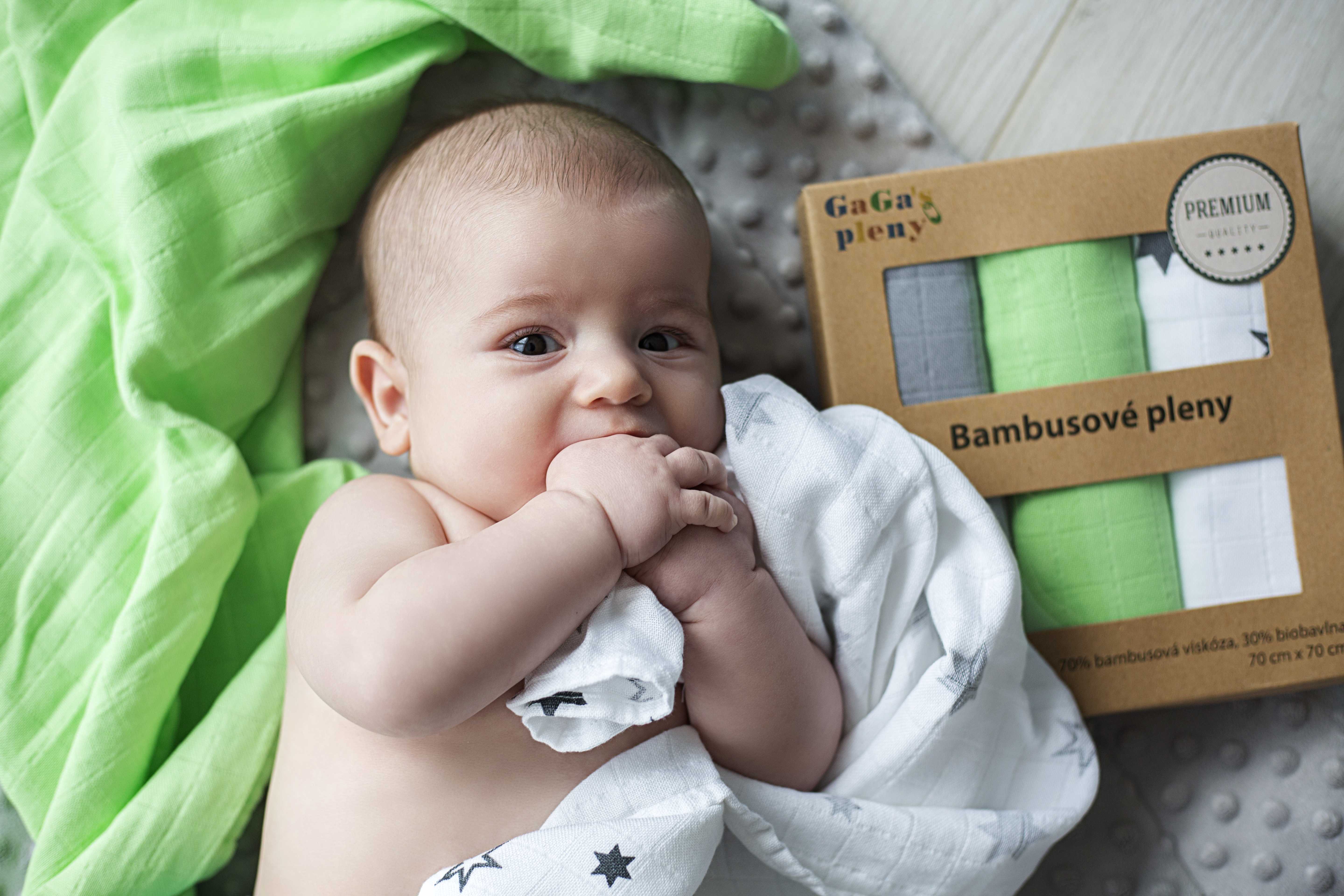 Mušelínová plena bambus/biobavlna Šedá