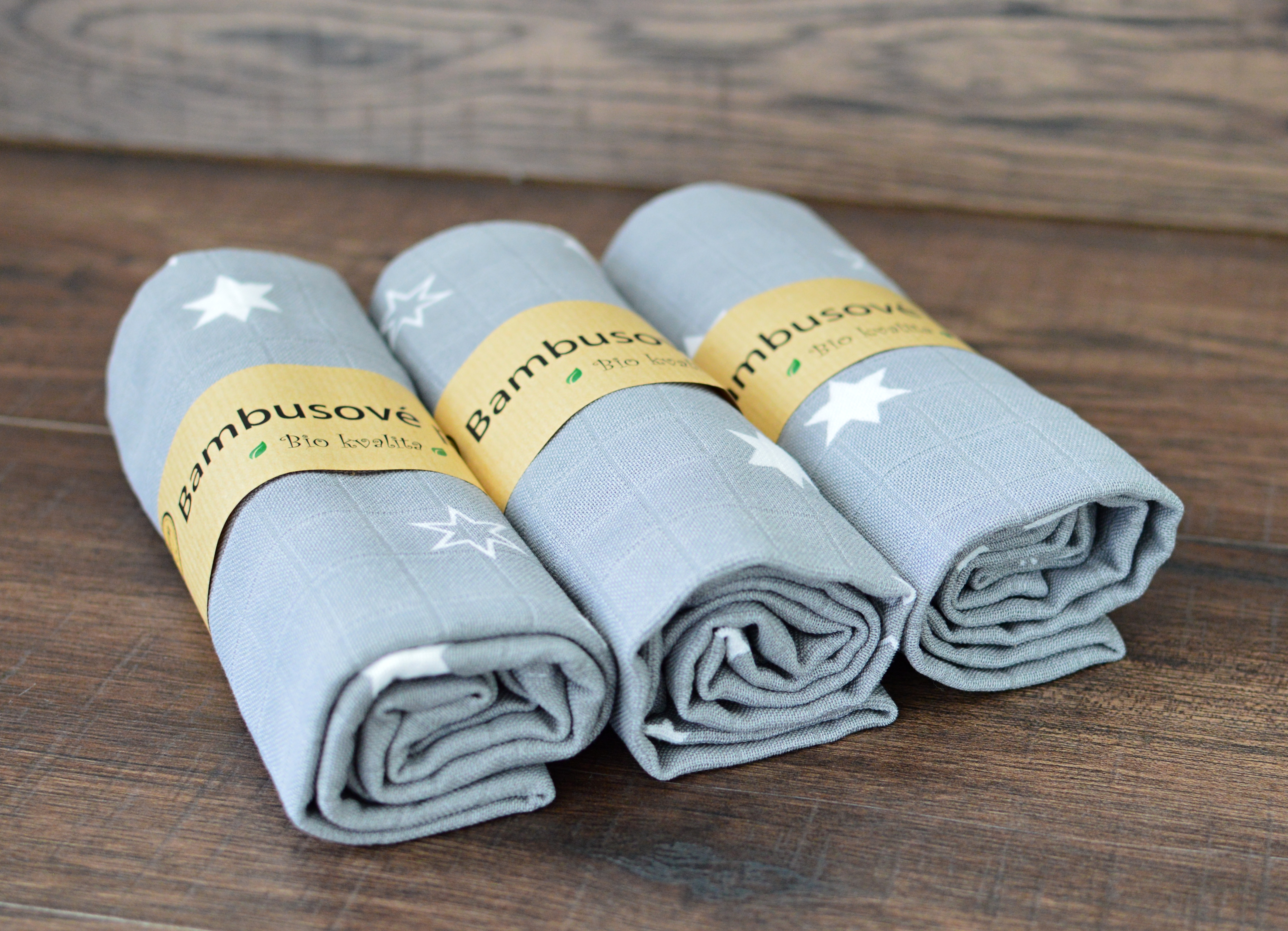 Mušelínová plena bambus/biobavlna Šedá