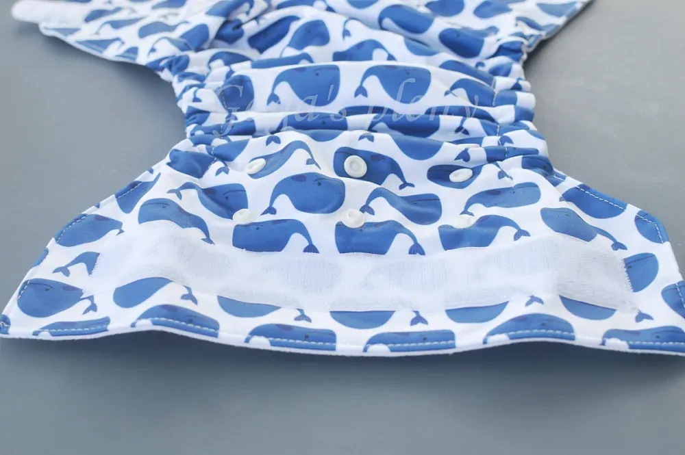 Látková plena AIO Velryba na suchý zip