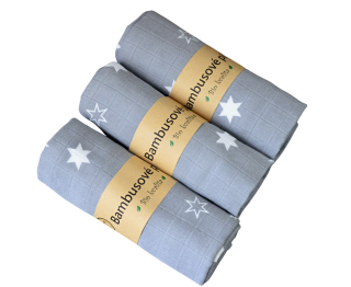 Mušelínová plena bambus/biobavlna Šedá